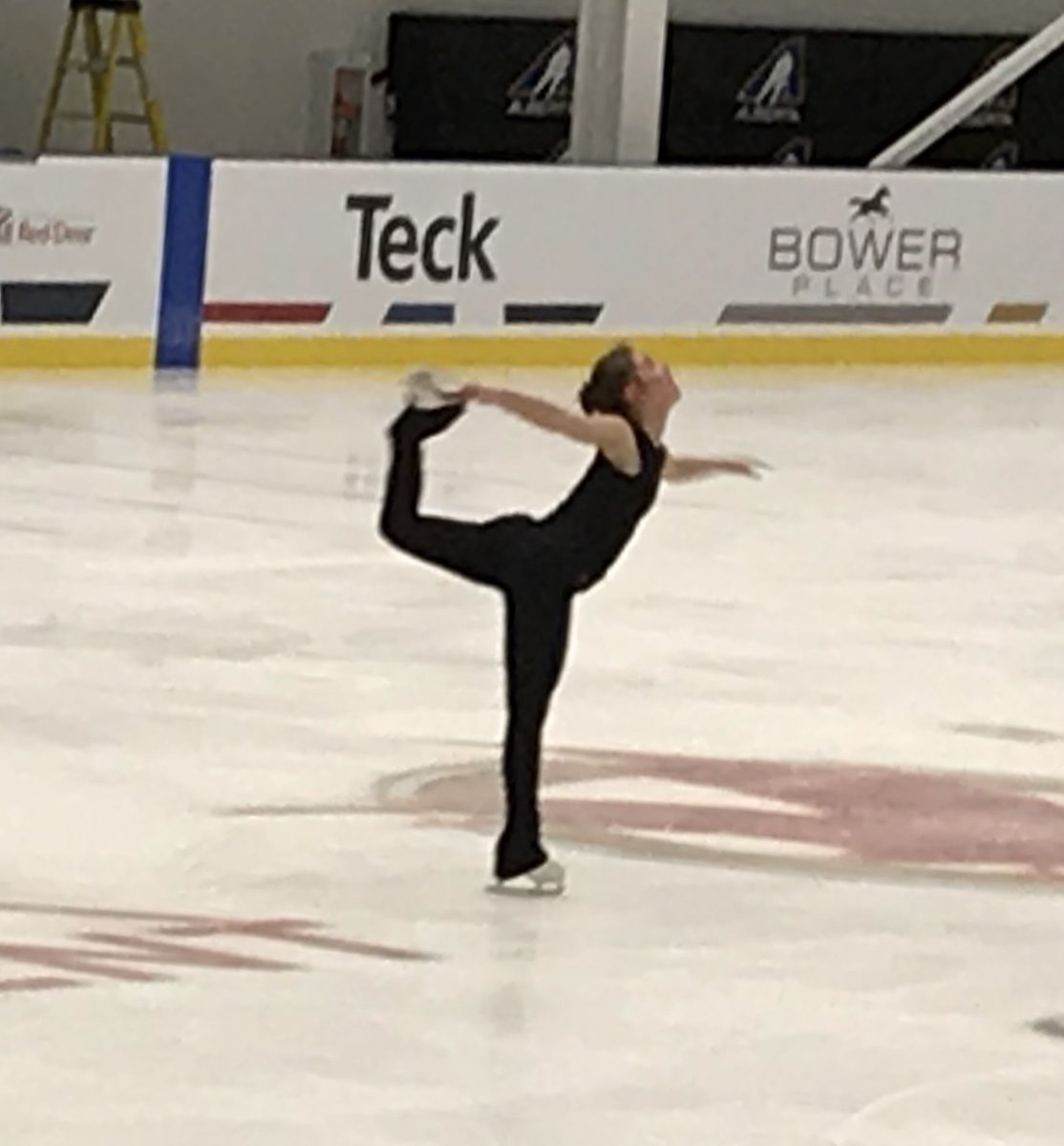 VBMonica6's tweet photo. Melissa Fong from @Team_EquipeNB #CGFigureSkating @2019CanadaGames shows off her flexibility during a practice session in the Gary W. Harris Canada Games Centre. #thisisourmoment https://t.co/YFpFIqAtHl