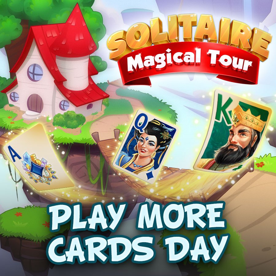G5games's tweet photo. It's Play More Cards Day today! Do you like playing solitaire? Try our immersive game Solitaire Magical Tour and play your way through hundreds of dazzling card levels! #PlayMoreCardsDay #G5Games
iOS: https://t.co/VbyqeymGSx https://t.co/aBLn2wJKc5