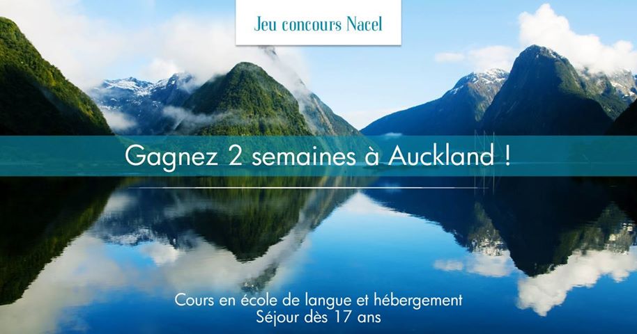 Jouez avec Nacel et tentez de gagner 2 semaines en école de langue à Auckland (Nouvelle-Zélande) ! Cours et hébergement inclus ! Séjour réservé à partir de 17 ans. Participez vite 😍  bit.ly/jeu-NACEL