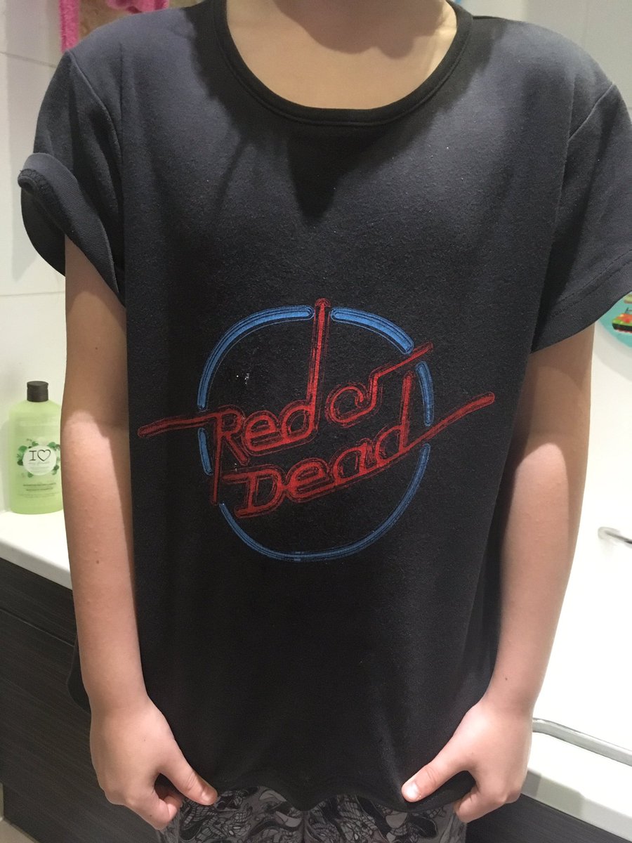 <a href="/redordeadlondon/">Red or Dead®</a> The Boy sporting a superb retro t-shirt a bedtime! #fashion #vintage #rocknroll