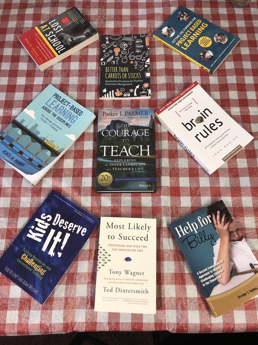 Drew_MillerEDU's tweet photo. ...and my first professional tweet shall be in celebration of a learning culture among staff at Montevideo! #plcbooktasting https://t.co/Tz5yrxiS1R