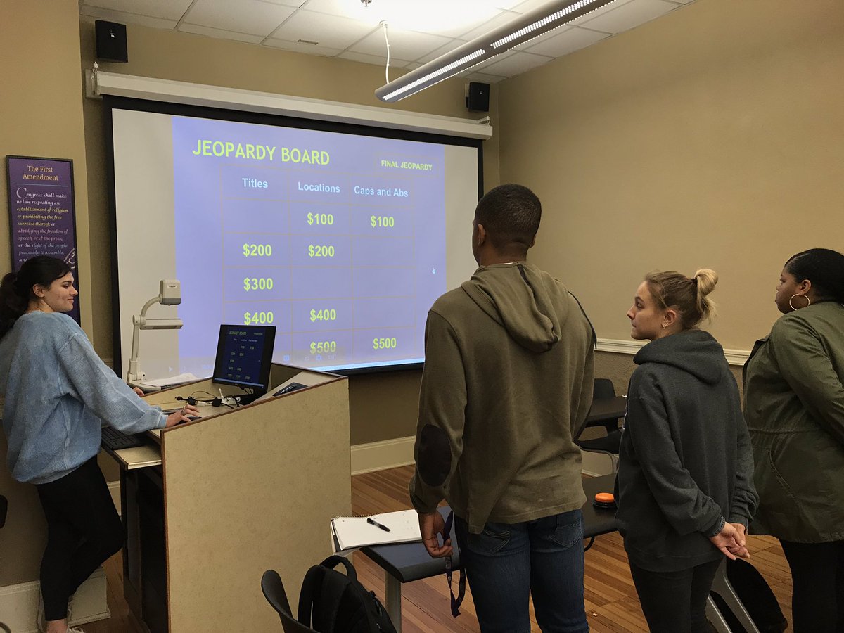 AP style jeopardy in preparation for exams this week. #manship2010