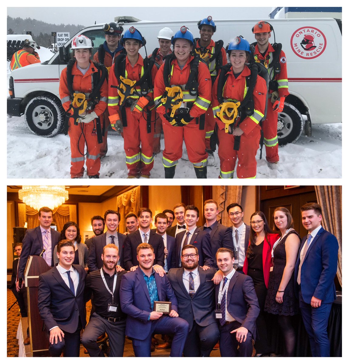 MineRescue_Ted's tweet photo. Big week @LaurentianMine Mine Rescue: 1st in U/G event @ international comp in Colorado, 3rd in MineRescue event at Canadian Mining Games, &amp; 8 recruits completed Student Mine Rescue Certification. Dedicating personal time to learning about mine emergency management #HireTheseKids https://t.co/9XogsJ7Bk3