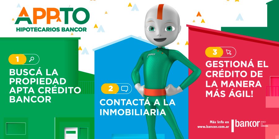 BancodeCordoba's tweet photo. ¡Encontrá tu casa apta para #CréditoBancor de la forma más fácil y rápida! 🏠
Entrá y probá #APPTO, la herramienta que te facilita llegar a tu casa propia! 👉 https://t.co/bJnC35eEKn https://t.co/0xiuUWyZy9