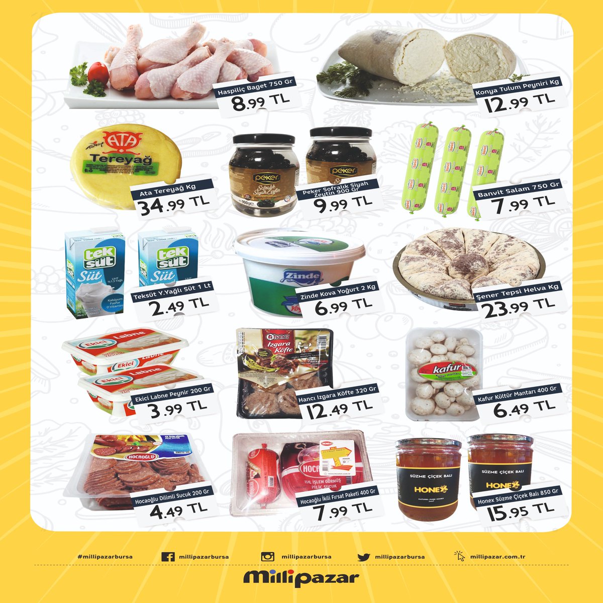 Çılgın Çarşamba Fırsatları 27 Şubat 2019 Çarşamba Günü Mağazalarımıza Bekliyoruz!
Milli Pazar’da #ToptanAlınToptanKazanın Yüzlerce Üründe Çoklu Alımlarınızda Anında İndirim Fırsatını Kaçırmayın.