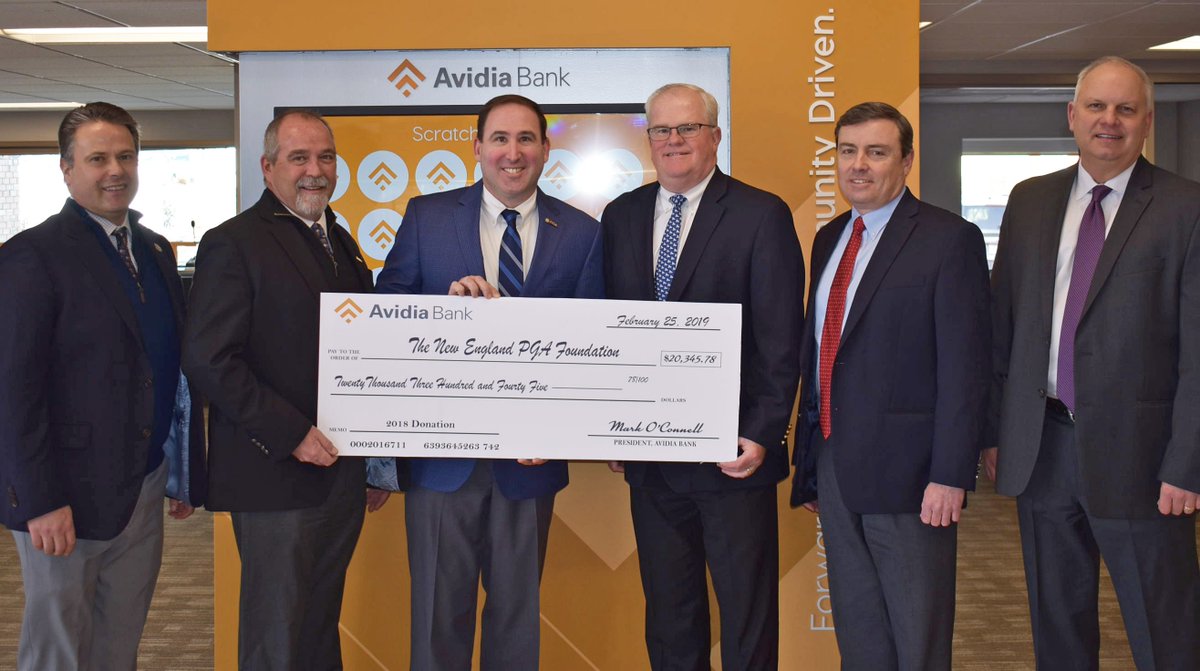 New England PGA (@nepga) on Twitter photo Big time THANK YOU to <a href="/AvidiaBank/">Avidia Bank</a> for presenting the New England PGA Foundation with a $20,345.78 donation at our board meeting today! The Juniors, Veterans, and diverse populations are just a few who will feel the impact! Big time THANK YOU to <a href="/AvidiaBank/">Avidia Bank</a> for presenting the New England PGA Foundation with a $20,345.78 donation at our board meeting today! The Juniors, Veterans, and diverse populations are just a few who will feel the impact!
