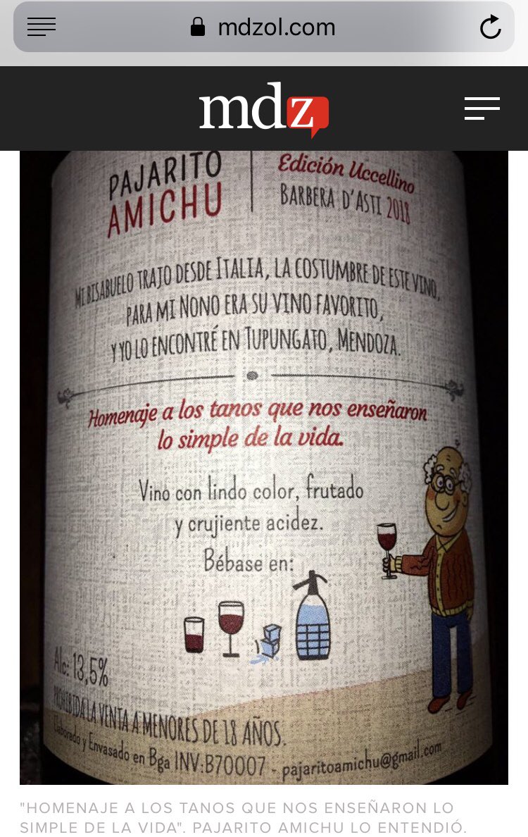 🍇🧠Aliviado por el colchón del fondo anticíclico, el #VinoArgentino va ahoras por nuevas ideas y mercados bit.ly/2ViQfhm / vía <a href="/mdzonline/">Seguinos en @mdzol</a>