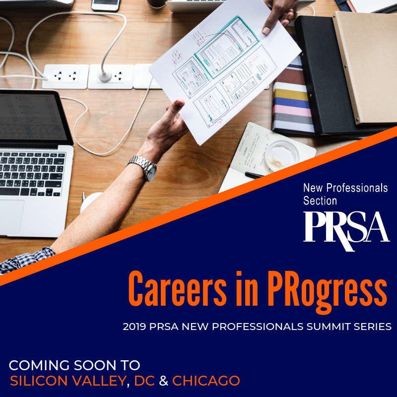 PRSANewPros's tweet photo. THIS JUST IN 🗣️ We're excited to announce the 2019 PRSA New Pros Summit Series, #CareersinPRogress, in *three* locations:

✨ Silicon Valley (Spring 2019)
✨ Washington, D.C. (Summer 2019)
✨ Chicago (Fall 2019)

Stay tuned for more info, coming soon! #NPPRSA #PRSA https://t.co/w2AZNptBqB