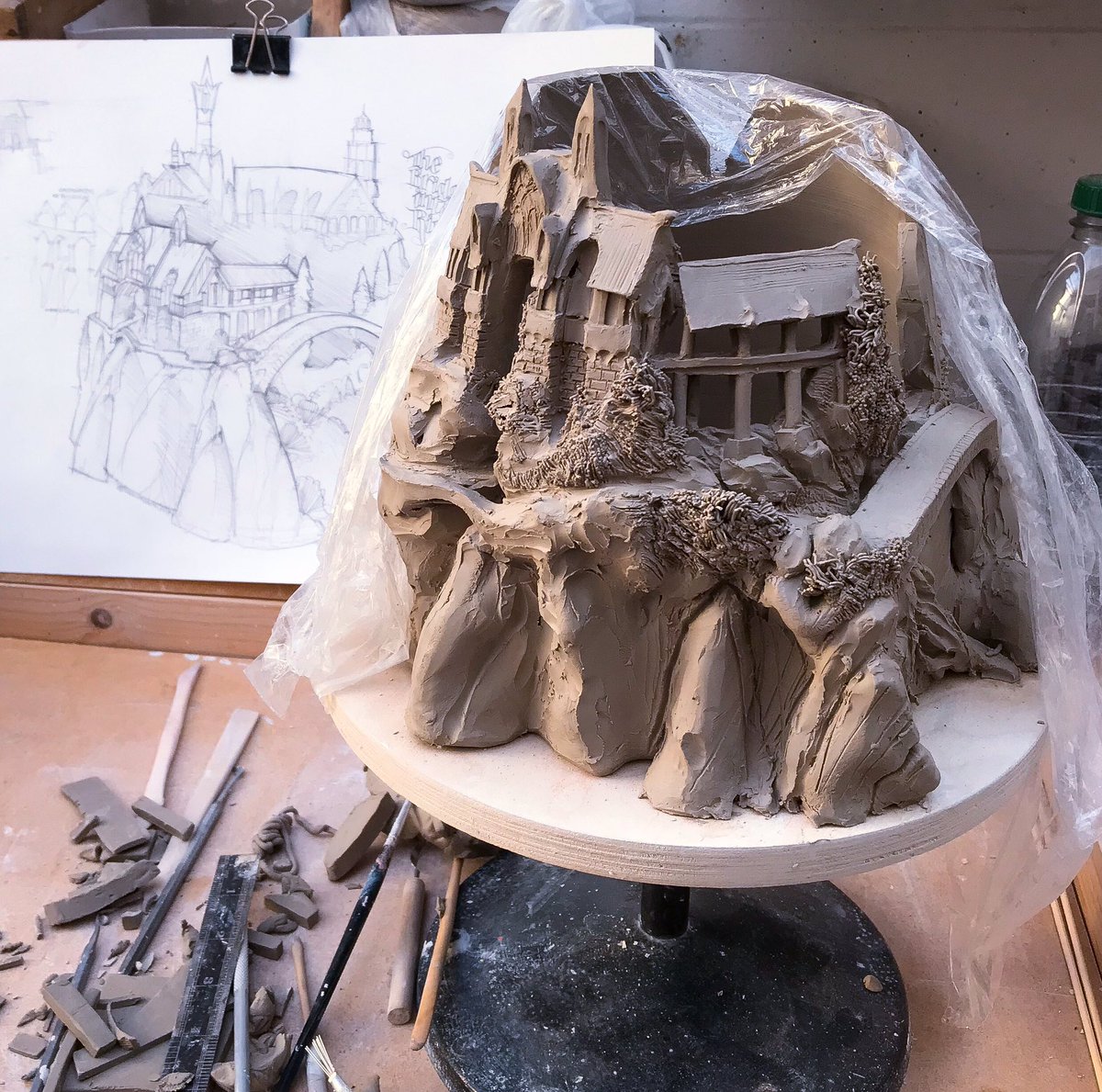 ARTSinclay's tweet photo. Progress so far. The Bridge to Rivendell bowl.
Just a couple more days I think.👍🏼🙂 https://t.co/hT0jLzLie6
