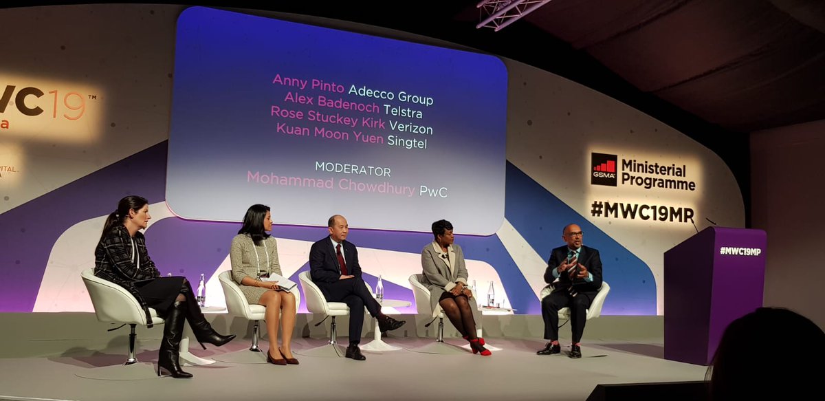 mtchowdhury's tweet image. Jobs of the Future at #MWC19MP at #MWC19 with a call out to Govt, Industry to work together to secure the Future and focus on People not jobs. @PwCAUdigital @pwc_digital @PwC_AU @GSMA @GSMAPolicy @callender_mark