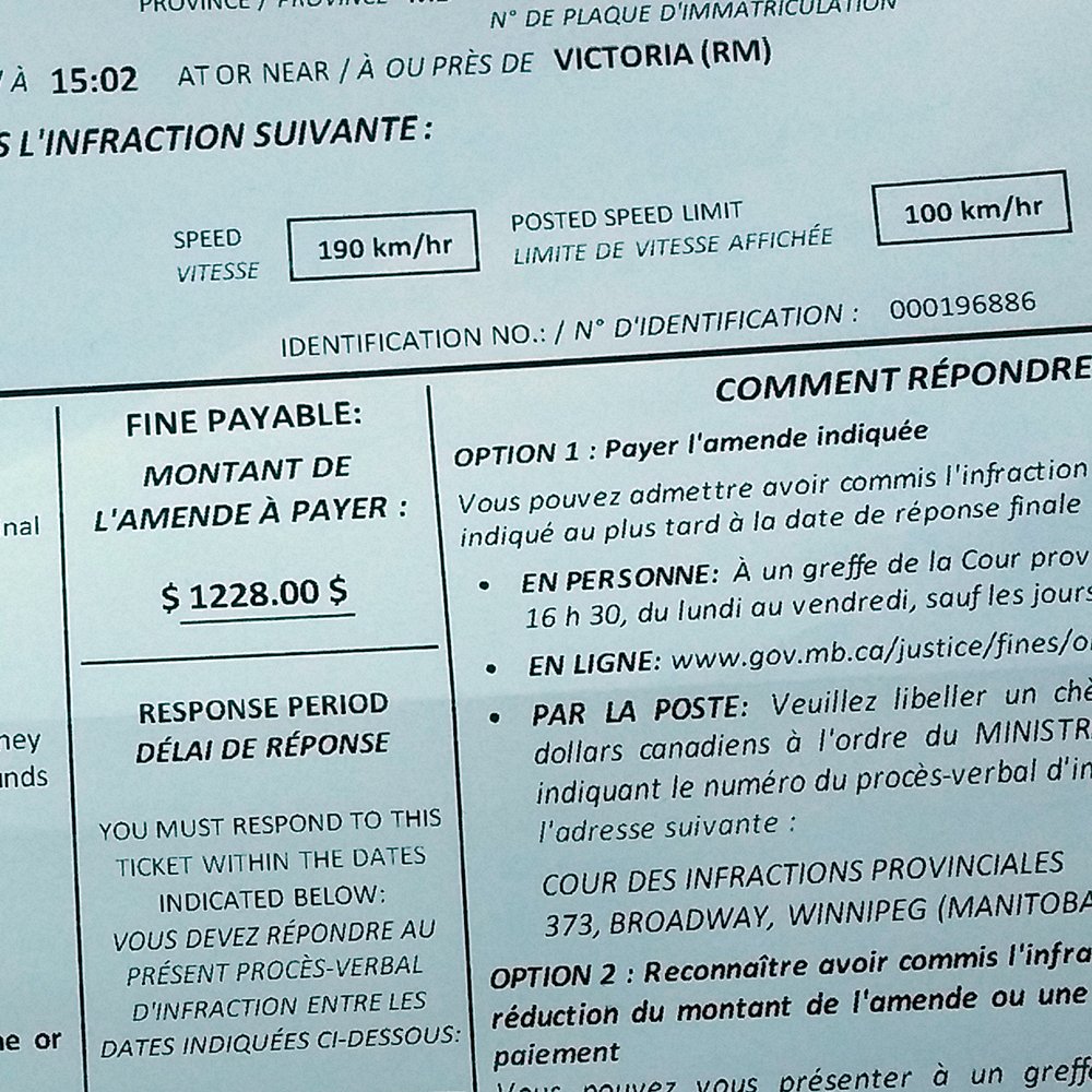 17yo male was driving home from school on Friday doing 190kmh in 100kmh zone on #MBHwy34. Told the officer he was stressed out about school and needed to get home quickly. Fined $1228 and served a Serious Offence Notice for a license review with MPI. #noexcuses #rcmpmb
