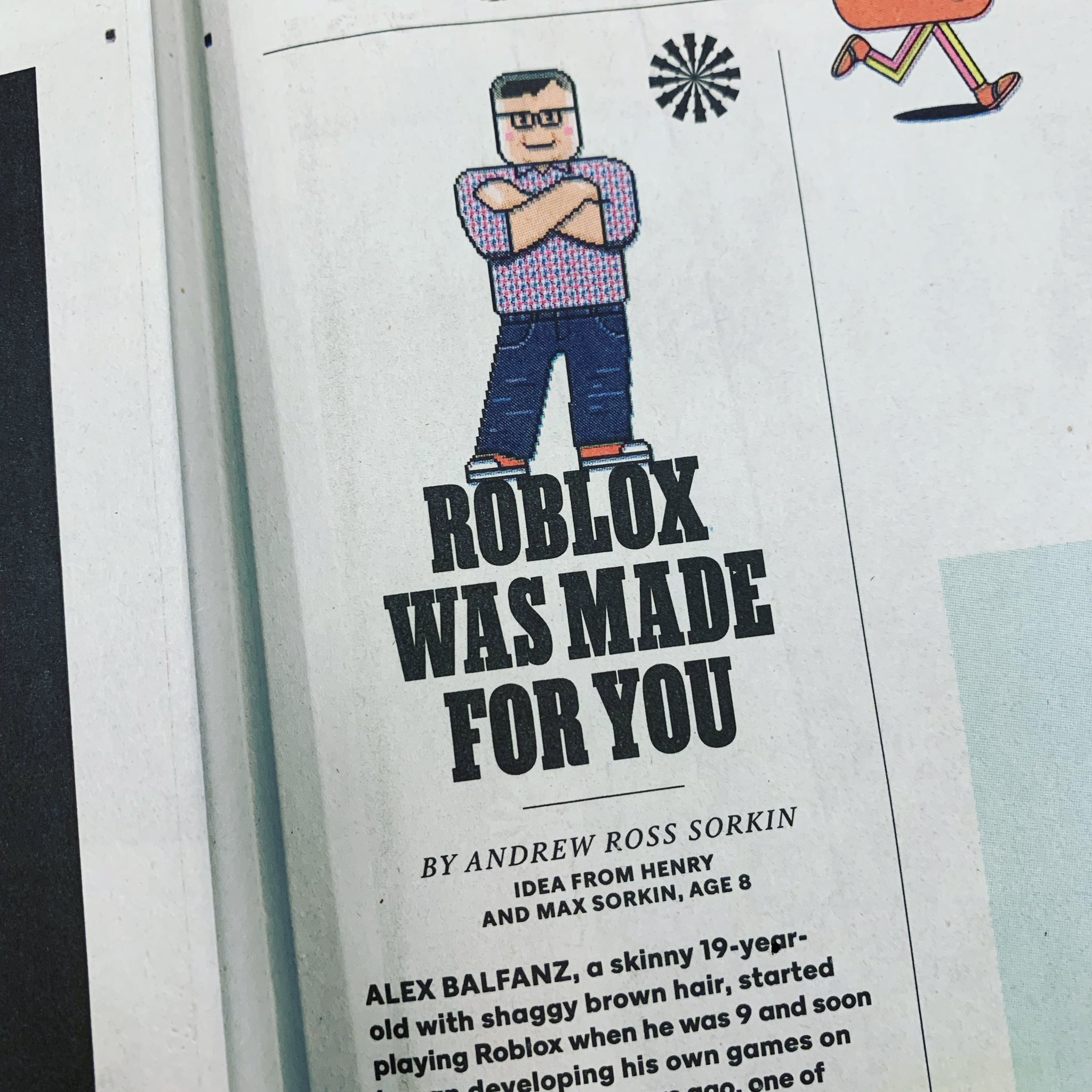 Andrew Ross Sorkin On Twitter Icymi My Boys And I Wrote This Article About Roblox That Ran On Sunday In Nytimes Kids Section Print Only - big shaggy roblox