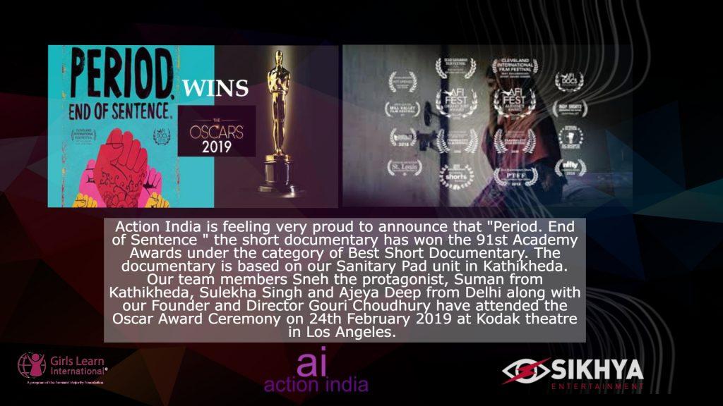 Did you see the #AcademyAwards? #Give2Asia's partner #ActionIndia was a key part of "Period. End of Sentence", which won for short subject documentary. Congratuations to them! Learn more and support their work here: give2asia.org/actionindia/