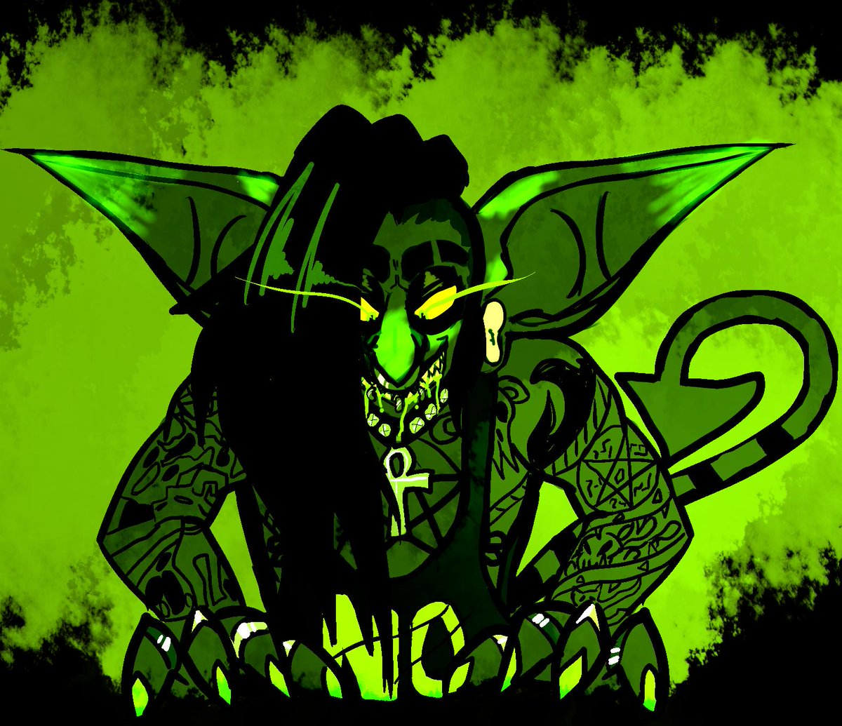 GillblinsGrotto's tweet photo. ....woah, calm down there.
#warlock #wowart #eezi #workedup #fel #goblin https://t.co/6SM3PT9eYM