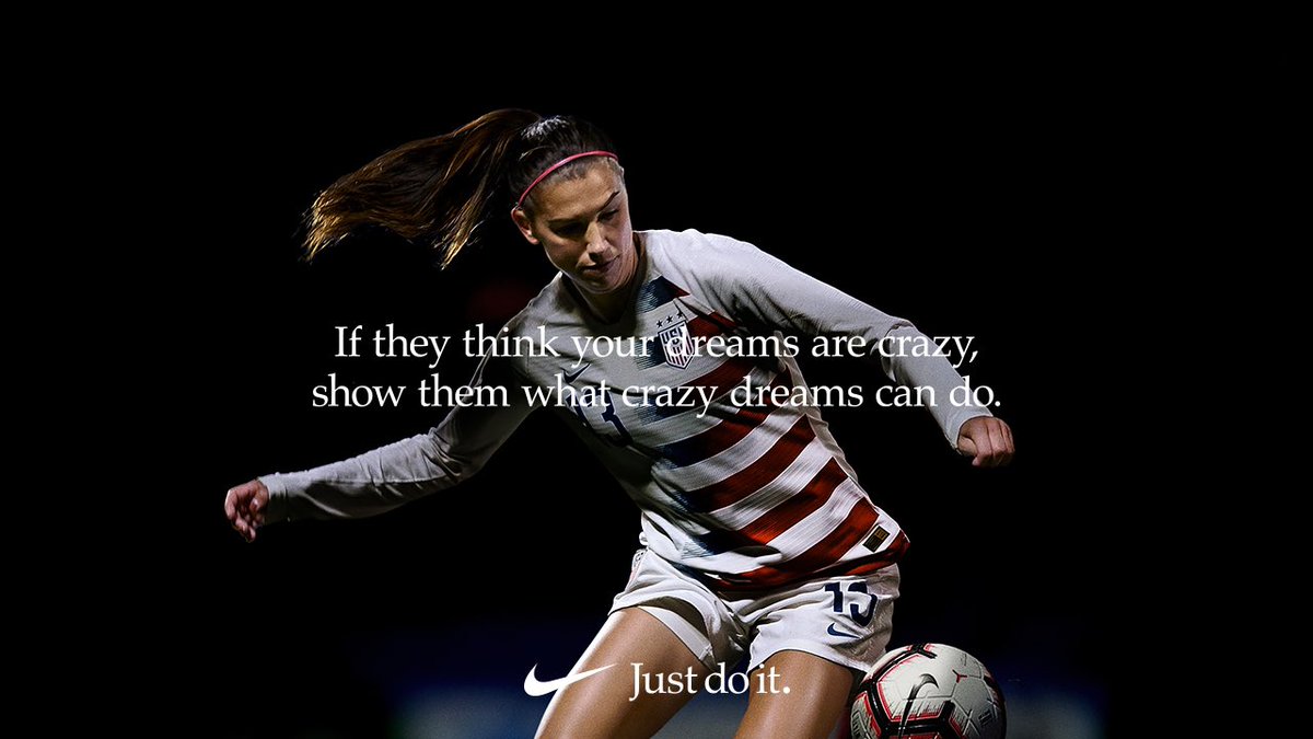 alexmorgan13's tweet photo. It’s only a crazy dream until you do it. #justdoit https://t.co/LD72pQwyBB