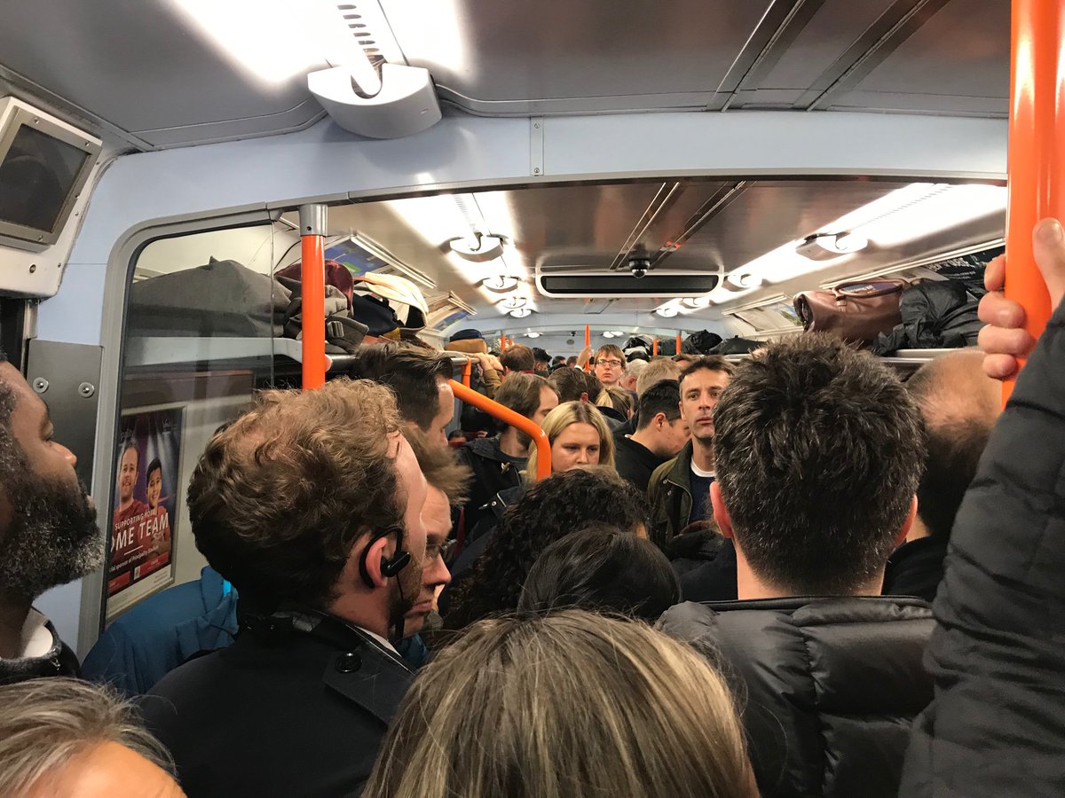 Nic_p_'s tweet photo. @SW_Help I’ve already taken 4 trains to travel two station stops. A woman fainted on the train to surbiton and I had a man pressing up behind me the whole journey. Worst your service has ever been https://t.co/mpAcCAiZ75