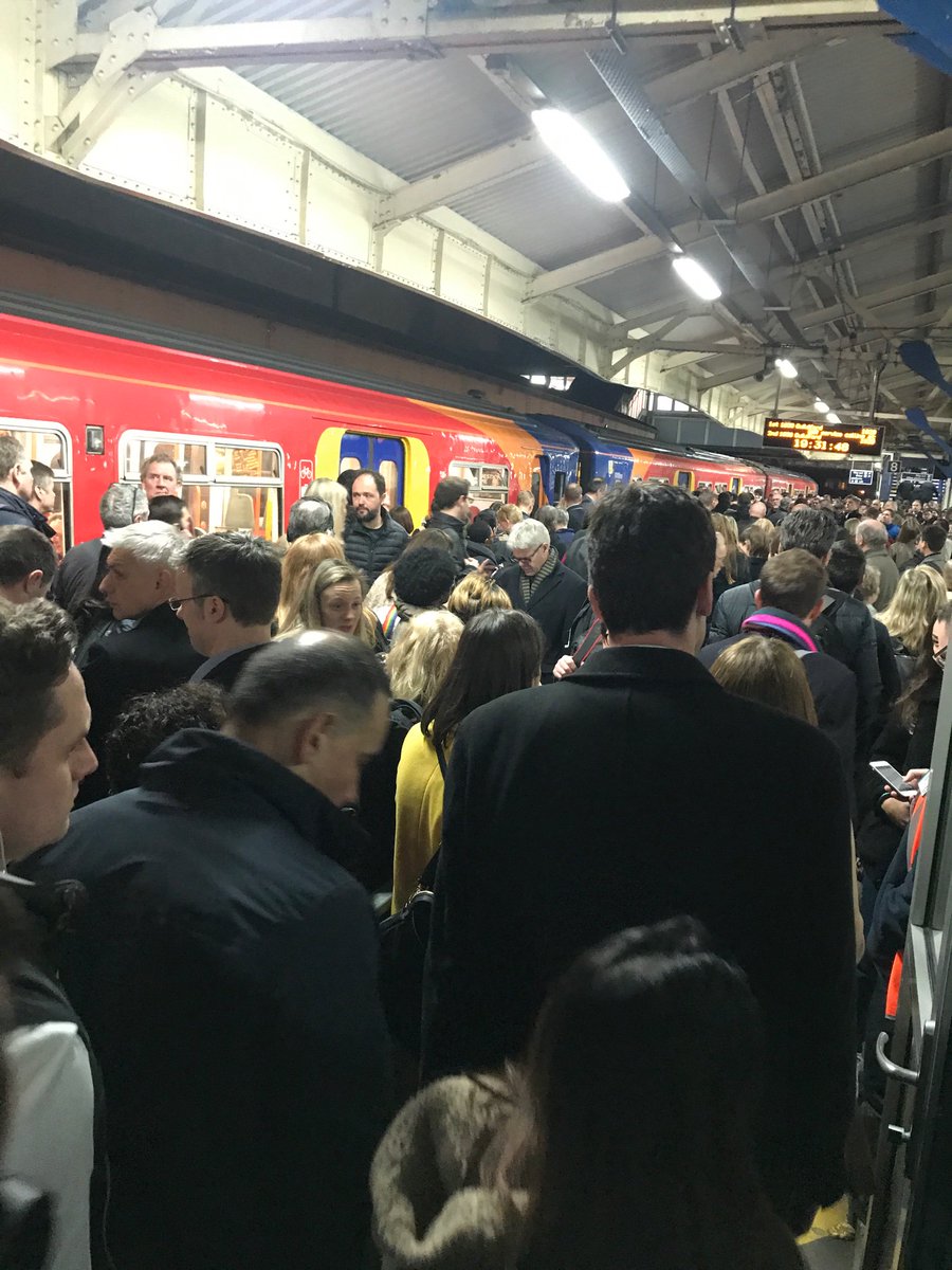 Nic_p_'s tweet photo. @SW_Help I’ve already taken 4 trains to travel two station stops. A woman fainted on the train to surbiton and I had a man pressing up behind me the whole journey. Worst your service has ever been https://t.co/mpAcCAiZ75