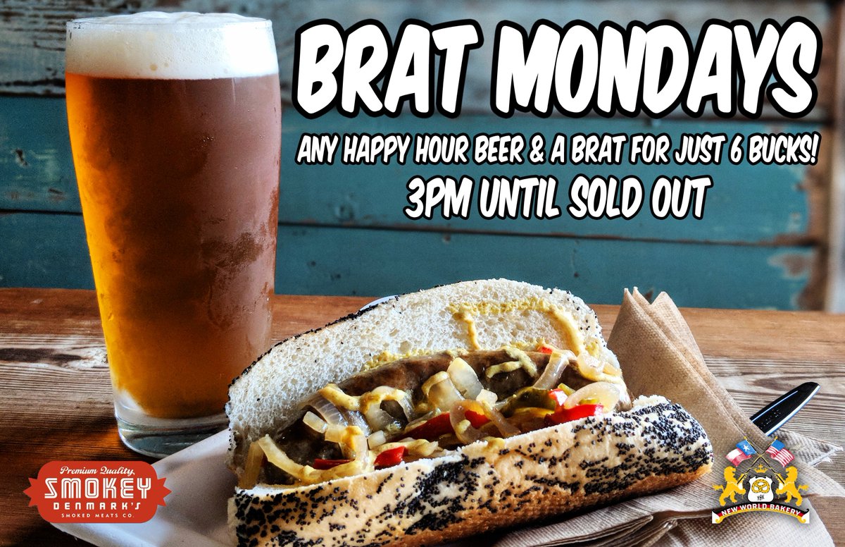 spokesmancoffee's tweet photo. This week's Brat Mondayl features @LiveOakBrewing Gold, @AustinBeerworks  Flavor Country, @512brewing Cascabel Stout, &amp; @BVBrewing Double Willin'. 
3pm till they sell out. https://t.co/GW0pp8YEO3