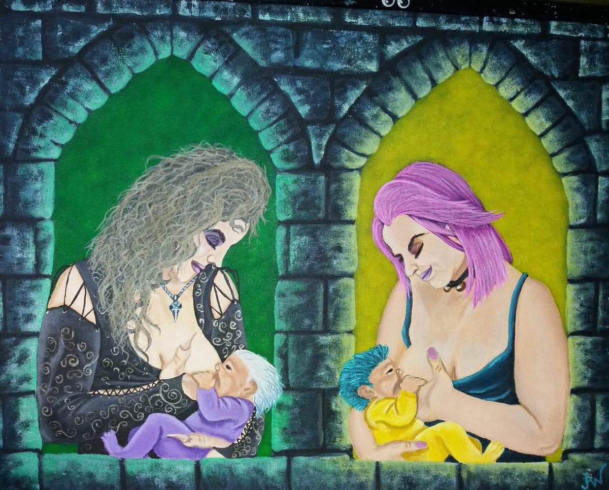 BfBerkshire's tweet photo. Bellatrix and Tonks feeding Delphini and Teddy for the last time before the battle of Hogwarts #HarryPotter  #breastfeeding #NormalizeBreastfeeding https://t.co/mDKiWIRSMx