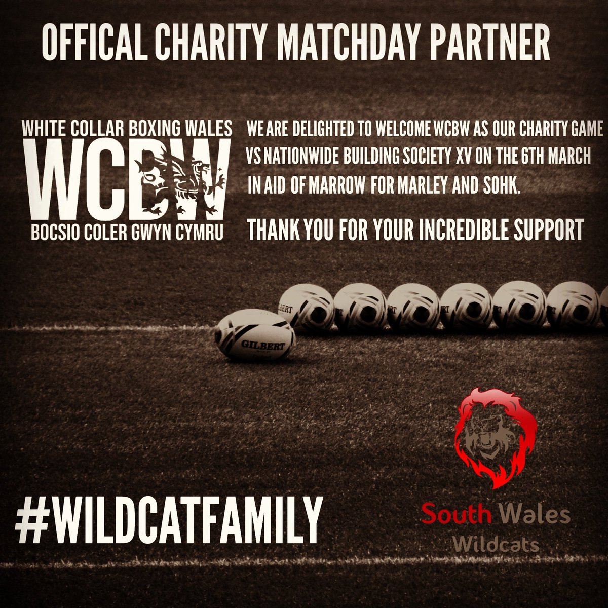 SWWilcats's tweet image. We are thrilled to welcome @WCBW_Events as our offical charity match day partner for next weeks game against @AskNationwide select XV in aid of @marrowformarley and @SoHKCharity #wildcatfamily #charity #Rugby