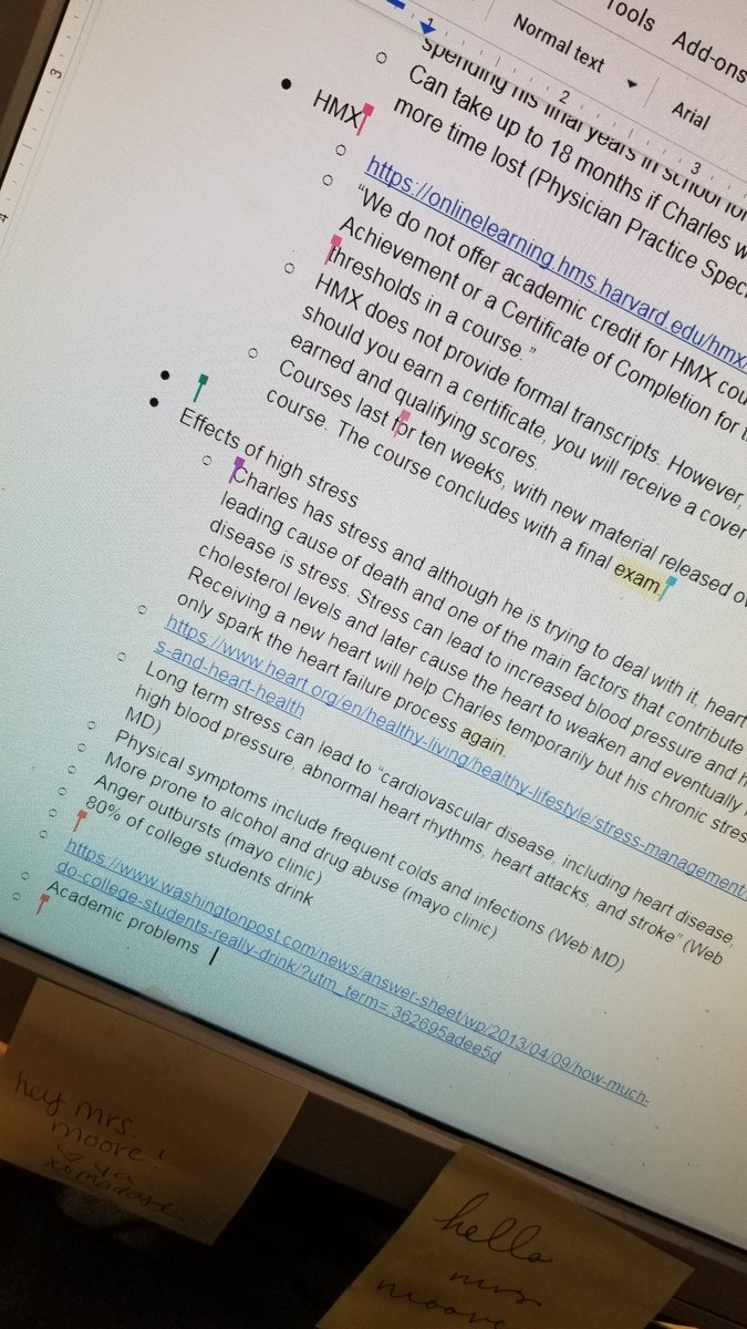 smoore_lead's tweet photo. #Google docs has made collaboration so much easier for students. I am digging all these cursor colors at once. #hearttransplantproject #googledocs #collaboration https://t.co/IhFxFpRxWH