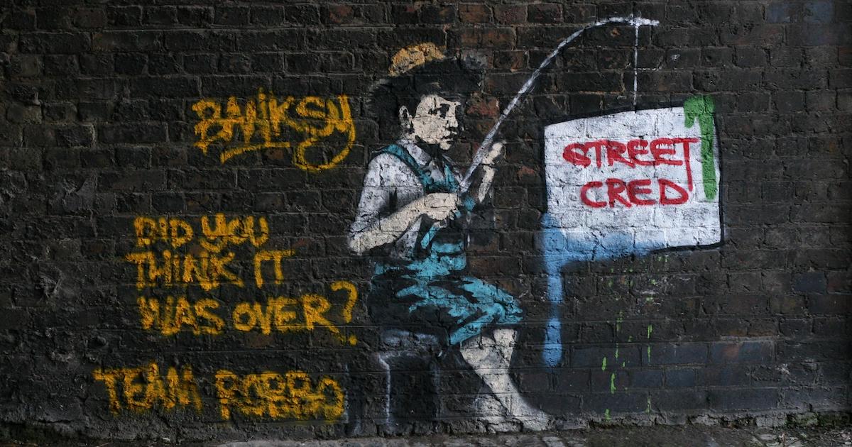 artsy's tweet photo. Banksy wins lawsuit blocking unauthorized merchandise: https://t.co/nJP0jI52pk https://t.co/4A82Hva958