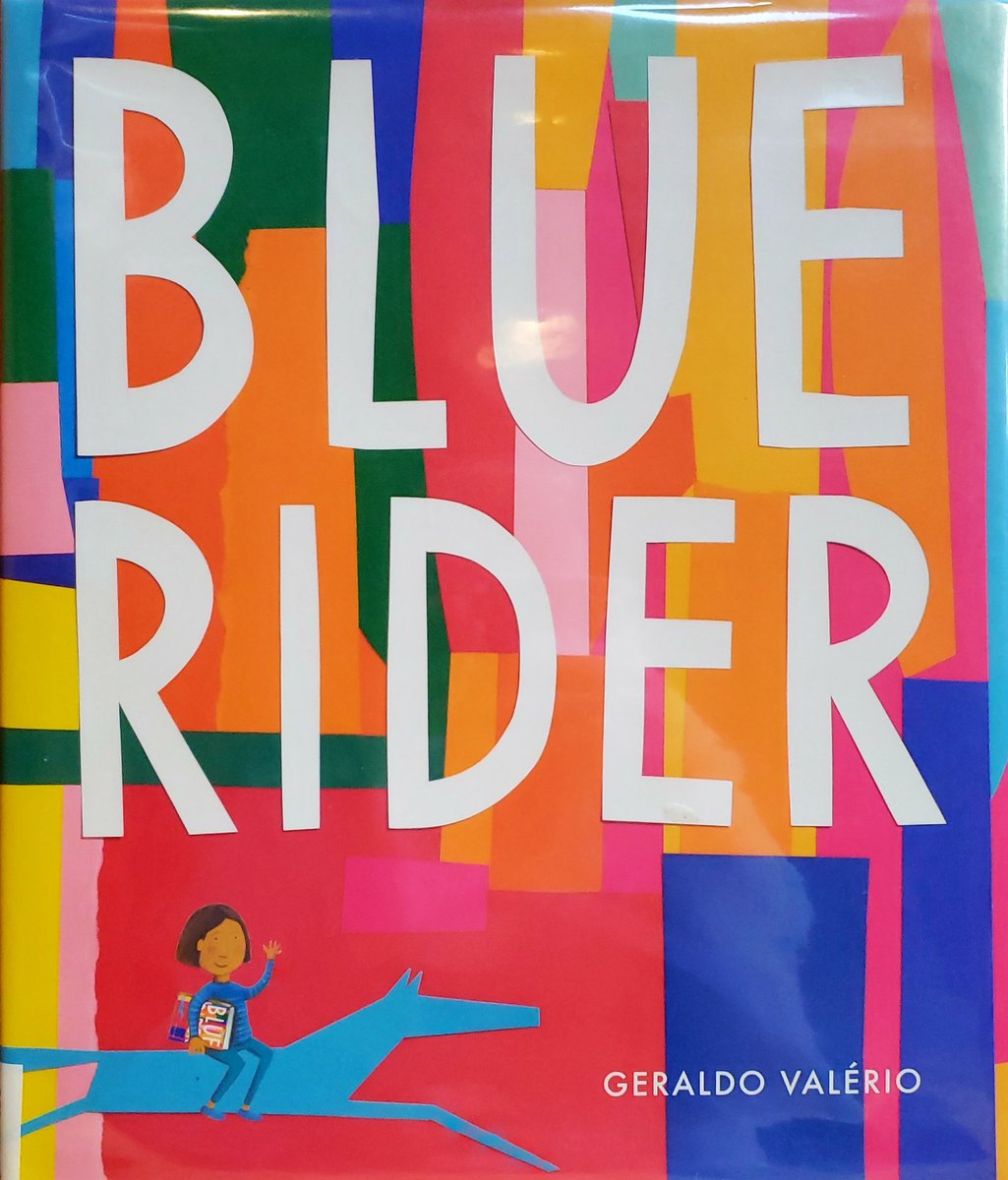 🏙 BLUE RIDER -  In this wordless #pb a young girl finds a book on a crowded city sidewalk. That night, she reads her book and is instantly transported out of her urban life into a world of color & beauty.❤ #kidlit  @GroundwoodBooks #picturebook #childrensbooks #GeraldoValerio