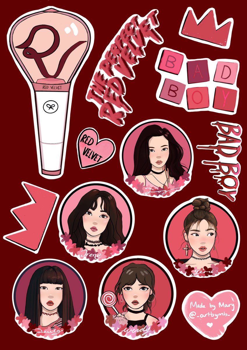 mar hiatus on twitter some red velvet and bts sticker designs i did for fanstanetwork i know my style is inconsistent i did this a few months ago bts redvelvet joy yeri