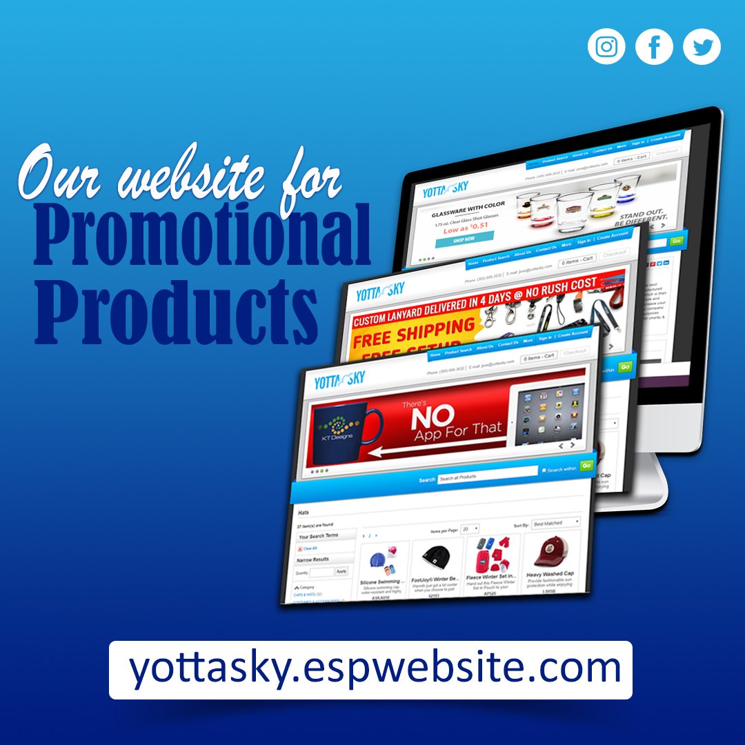 YottaSky's tweet photo. Our website for promotional products, branded items and giveaways is ready to take your order! It's so easy to place your order for thousands of different items. Check us out today!!! #website #yottasky #promotionalproducts #promotionalitems #promos #brandeditems #brandedgifts https://t.co/jAqvelgNv1