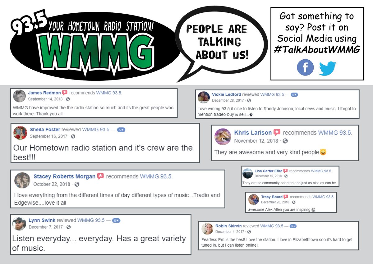 WMMG935's tweet photo. Our listeners are so sweet... 🤧💕 If you've got something to say about us, post on social media using the hashtag: #TalkAboutWMMG https://t.co/IzGUgT9rzr