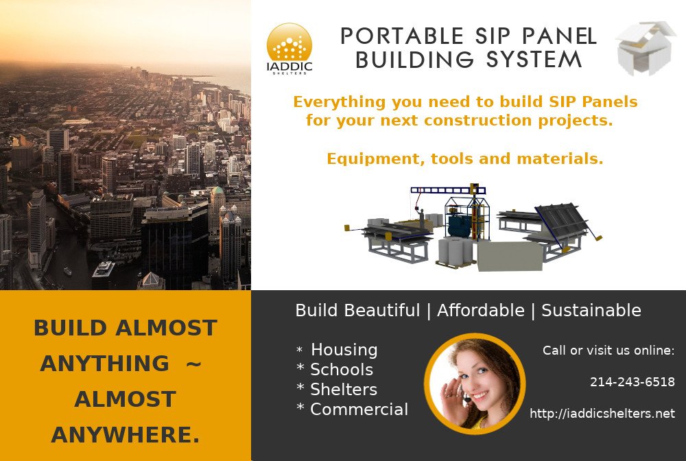 SIP_Panels's tweet photo. Build Almost Anything ~ Almost Anywhere using #SIPpanels you create on the #construction site.  Panel systems allow you to make panels that are #affordable. #build #housing

IADDIC #construction #equipment

https://t.co/u9ztd4ShGm https://t.co/bXyp6KZstm