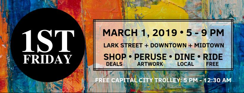 CDPHPCycle's tweet photo. There is another 1st Friday coming up on March 1 with local businesses in Downtown Albany and Lark Street offering some great food, drink and shopping deals! Don't forget about the free trolley, connecting you to all the fun downtown! @AlbanyBID
@LarkStreetBID #TrolleyGoodTime https://t.co/2HxENWufcU