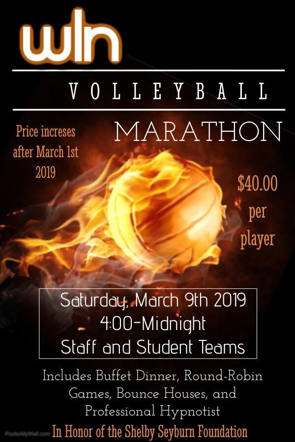 SPIRIT WEEK &amp; PENNY WARS FOR VOLLEYBALL MARATHON START NEXT MONDAY, 3/4❗️