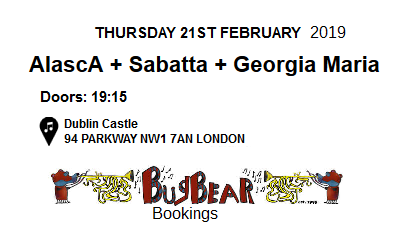 camdentownradio's tweet photo. This was the great line up put together by @BugbearMusic @DublinCastle on 21st February....... #alasca #sabatta #georgiamaria https://t.co/EiZ6QqqMBn