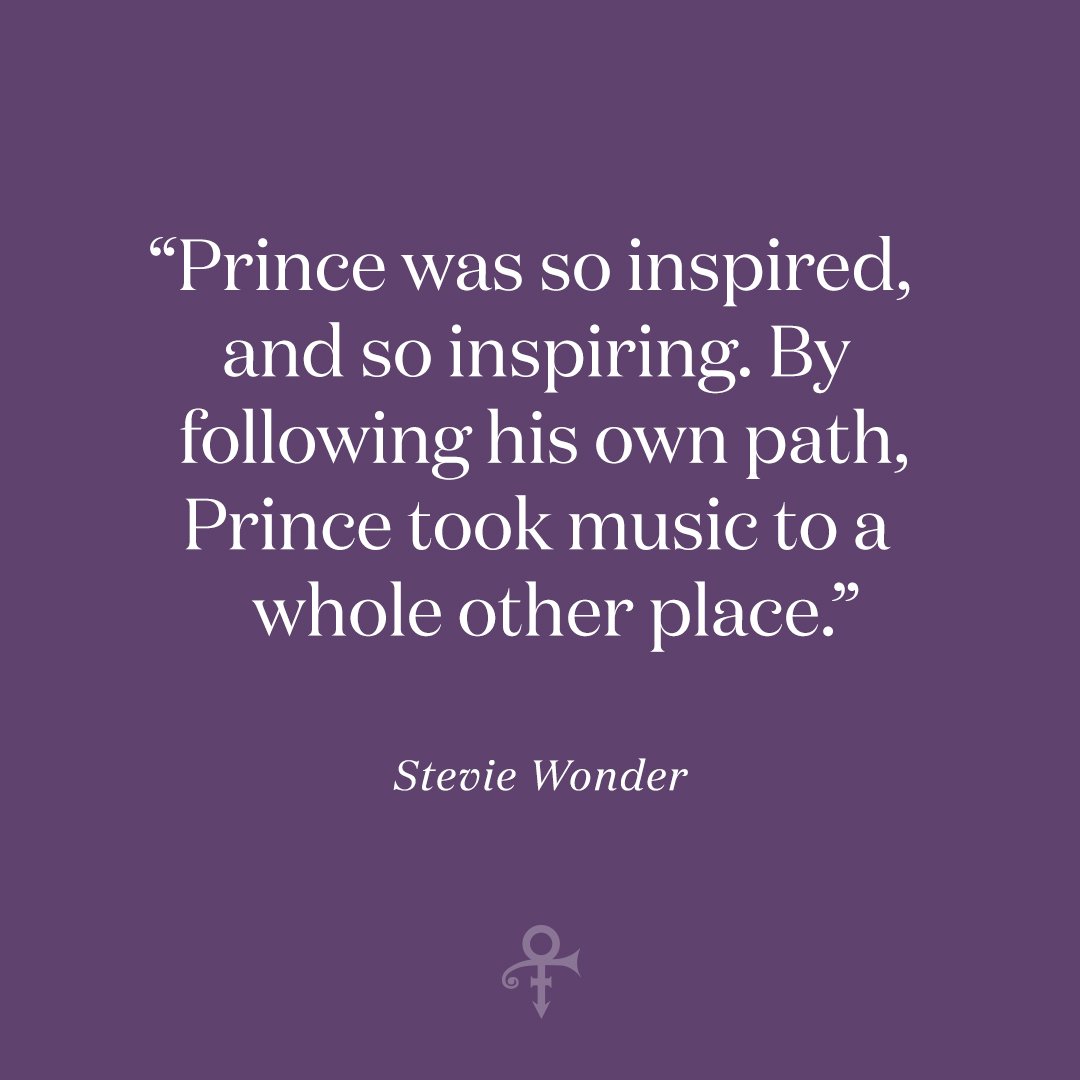 prince's tweet photo. "Prince was so inspired, and so inspiring. By following his own path, Prince took music to a whole other place."
—@StevieWonder https://t.co/imiX53NweW