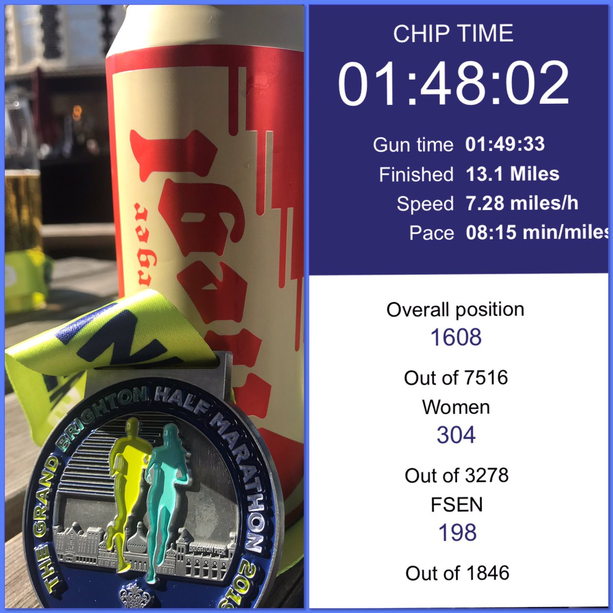 DaniBattersby's tweet photo. I had a can of cold #stiegl from @Stieglbrauerei waiting for me at the finish line @brightonhalf. I can still taste the deliciousness mixed with pride &amp; sweat. Nothing beats the #tastefromhome #austria 🇦🇹❤️ Danke &amp; Servus! https://t.co/cdsUxczKQS