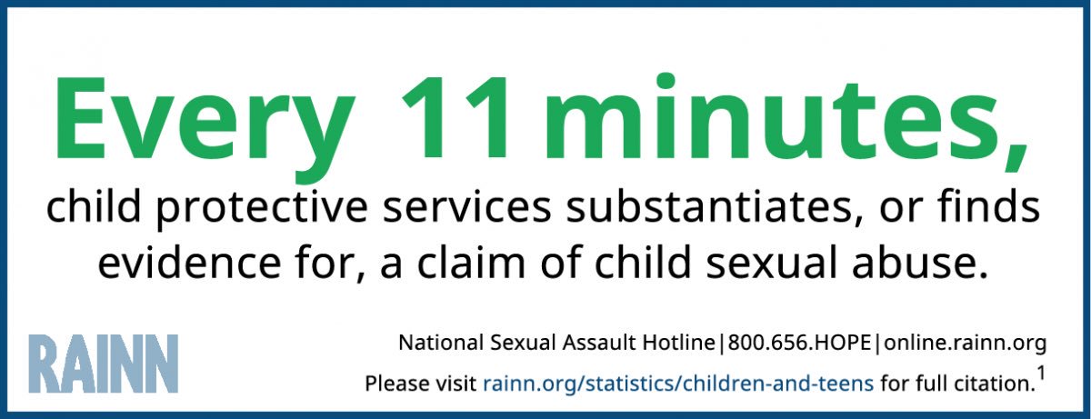 JPCAC's tweet image. The effects of child sexual abuse can be long-lasting and affect the victim&apos;s mental health. Please help us to spread awareness and prevention for child abuse. You can read more child abuse statistics at rainn.org/statistics/chi…