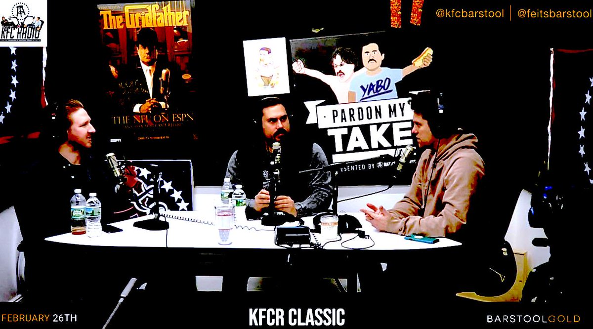 barstool_blogs's tweet photo. .@BarstoolBigCat x @FeitsBarstool x @KFCBarstool.
π₯ #KFCClassic. Tomorrow. 10 AM ET. https://t.co/P6Nmys5TBL