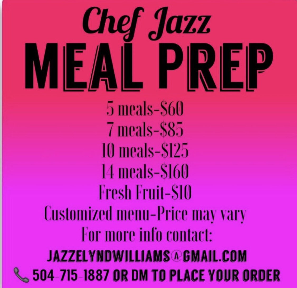DanielGrayWorld's tweet photo. Thereโs no one I would trust more. If you donโt know you better ask somebody about @Jazzelyn_W!!!! #Delicious #Healthy #AmazingChef #ChefJazz #MealPrep #GreatFood https://t.co/fzgBM3UJQi