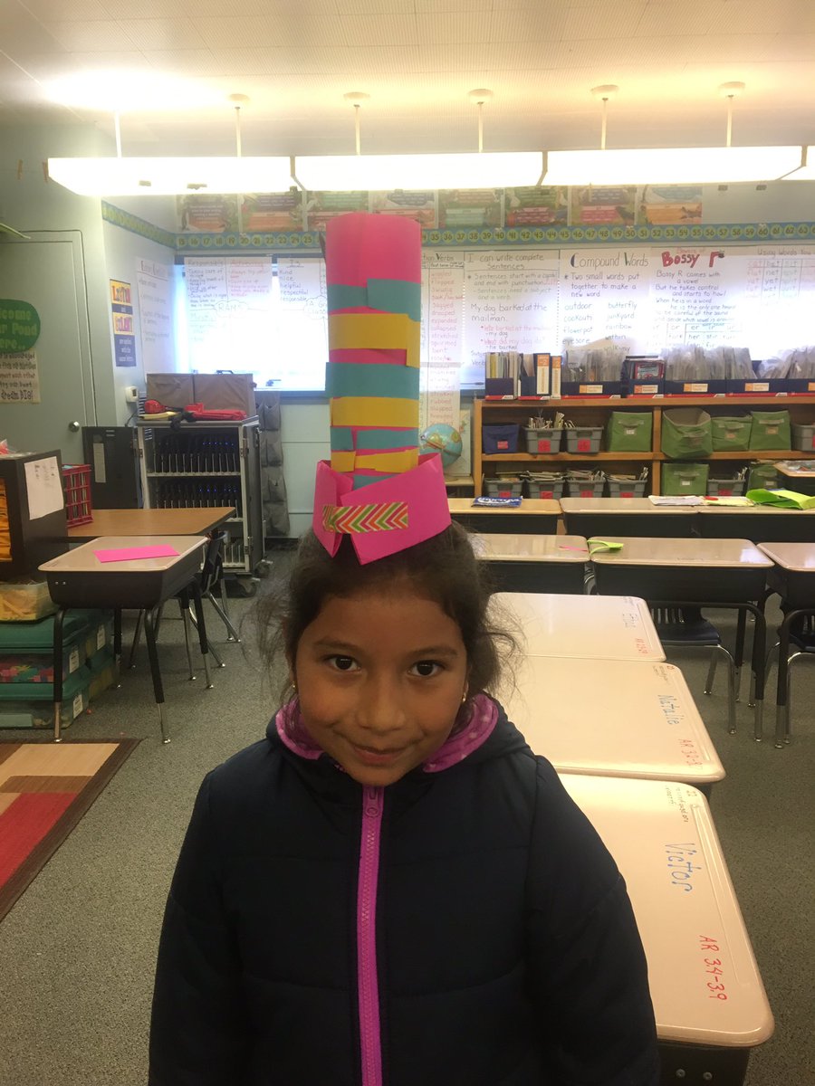 Room9MrsB's tweet photo. Building a new hat for the cat #DrSeussDay https://t.co/gdUY9zDXjD