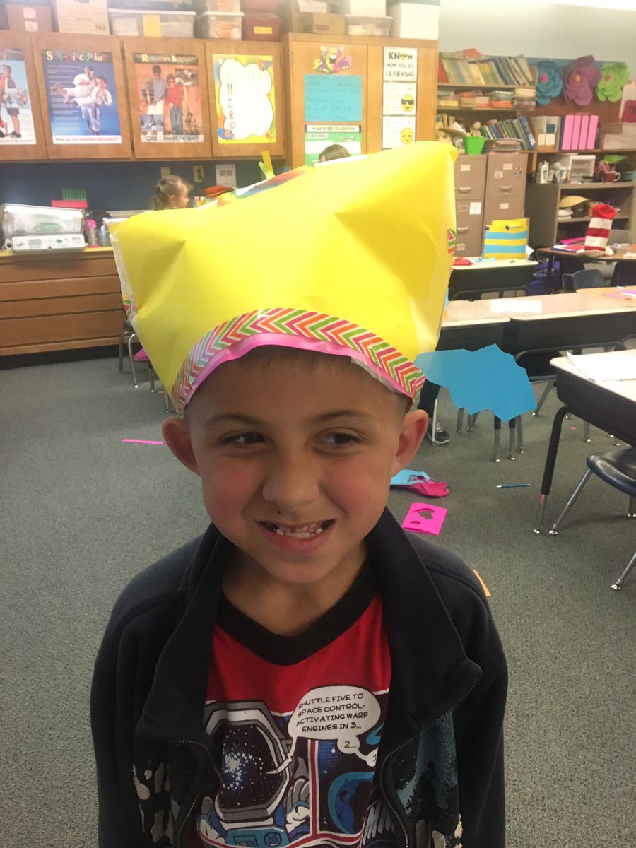 Room9MrsB's tweet photo. More new hats for the cat! #DrSeussDay #allrams https://t.co/939kz8dGa3