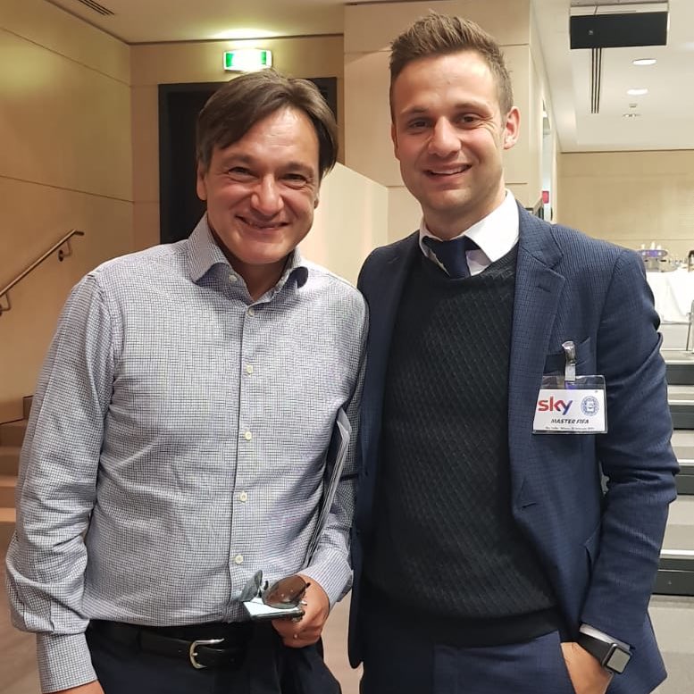 mariuszanin's tweet photo. Learning from this guy, Fabio Caressa, about the importance of team and team leadership through football via the success circle. Thanks for hosting us today @SkySport! #calcio #FIFA #MasterMarz #FIFAMaster19EditionClass https://t.co/WZavTYf2Xg