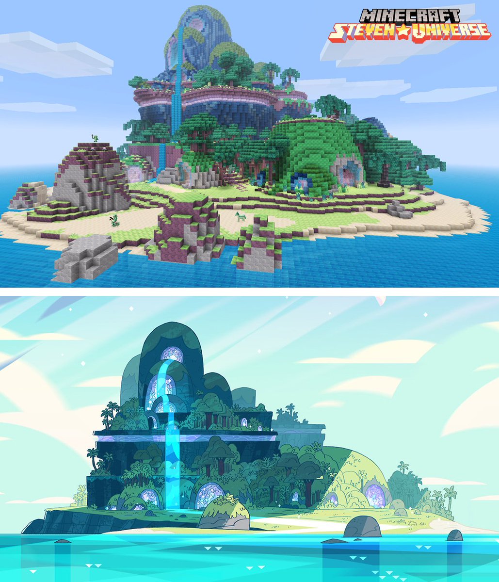 cartoonnetwork's tweet photo. Steven Universe x Minecraft drops tomorrow! 💎✨👾 

#StevenUniverse #Minecraft @Minecraft @Mojang https://t.co/z9GaLj6B8p