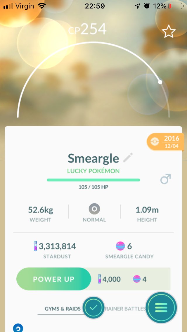 mr4272's tweet photo. Is this a glitch?! Apparently my Smeargle is a 2016 caught lucky Pokémon? #smeargle @REVERSALYOUTUBE https://t.co/YzK4eptade