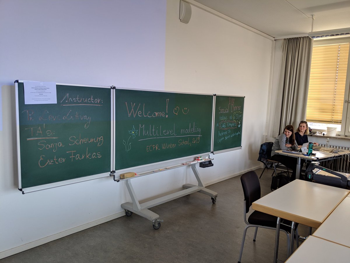 First time with an all female TA team. And look what they did. I never want dudes as TAs again. #AwesomeTeam @ECPR #wsmt19 @BAGSS5 #MultilevelModeling See also the tweet about chalk and chalkboard heaven. x.com/littvay/status…