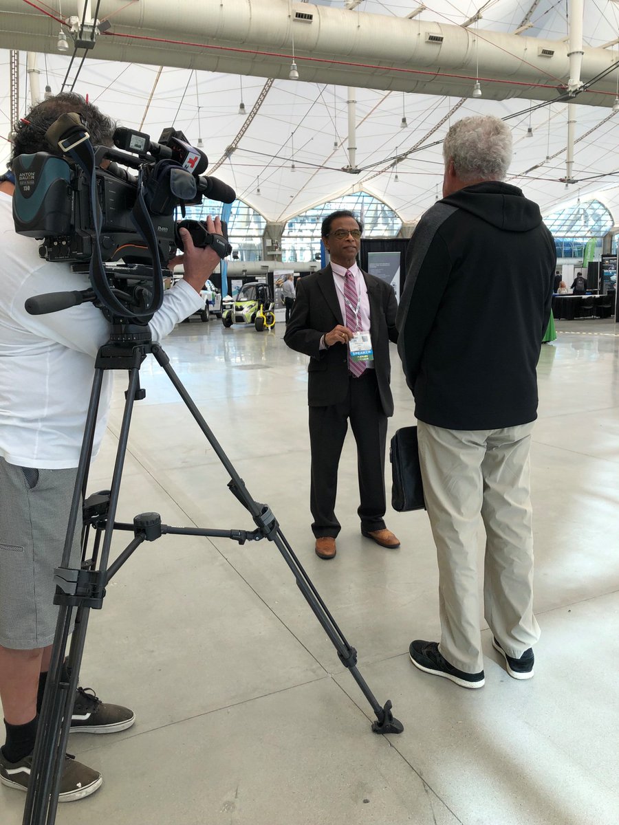 EUEConference's tweet photo. Prabhu Dayal, Chairman EUEC being interviewed regarding the future of Tranportation Electrifcation #nbc #electrification #EUEC https://t.co/RDA0k1D3Rc