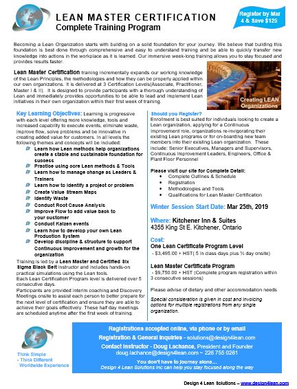 Design4LeanSol's tweet image. REGISTER BY MARCH 4th &amp;amp; SAVE $125.00   - #D4L #LeanMasterCertification