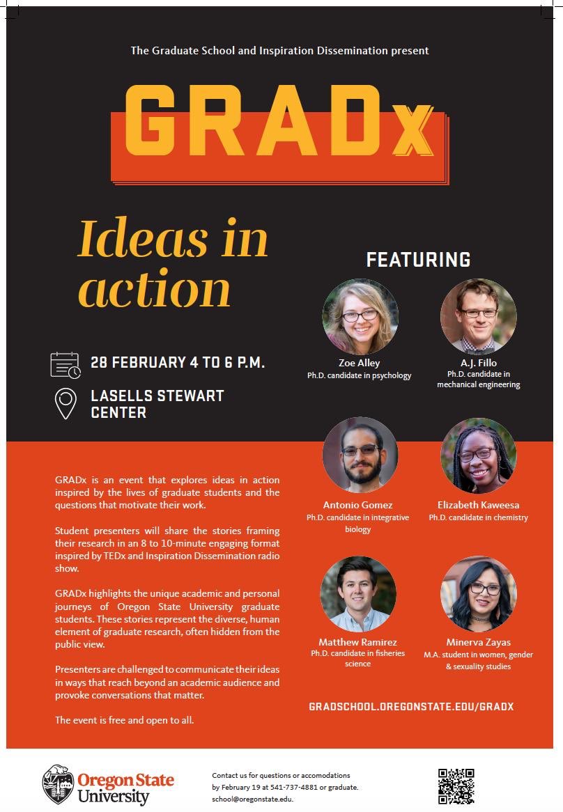 J. Andres Olivos (@jandresolivos) on Twitter photo Happening this Thursday 28! Come hear about innovative and inspiring research being done by grad students at Oregon State University, in a TEDx-inspired format. <a href="/osugradsuccess/">Grad School - Oregon State</a> #scicomm #IB599 <a href="/kbvrID/">Inspiration Dissemination💡</a> Happening this Thursday 28! Come hear about innovative and inspiring research being done by grad students at Oregon State University, in a TEDx-inspired format. <a href="/osugradsuccess/">Grad School - Oregon State</a> #scicomm #IB599 <a href="/kbvrID/">Inspiration Dissemination💡</a>