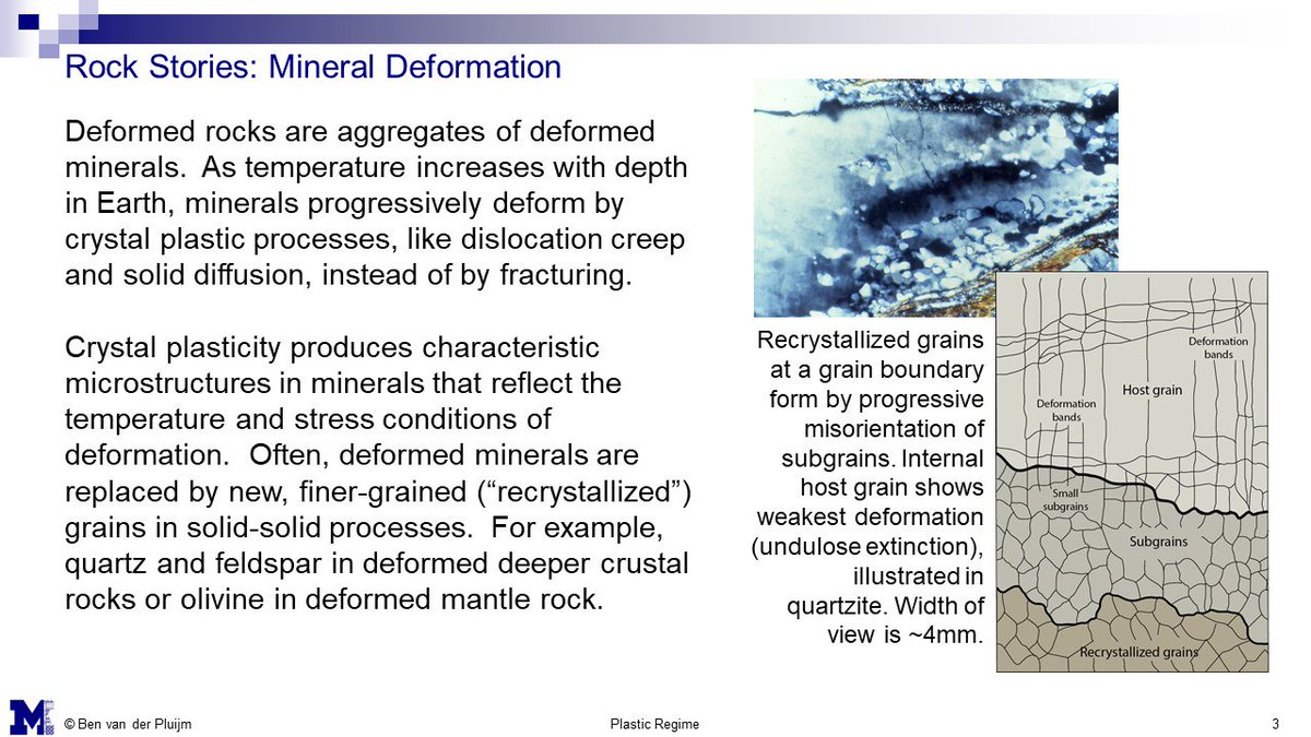 vdpluijm's tweet image. More Rock Stories (26): Deformed Minerals (crystal plasticity).
#EarthStructure #geology 
psgt.earth.lsa.umich.edu