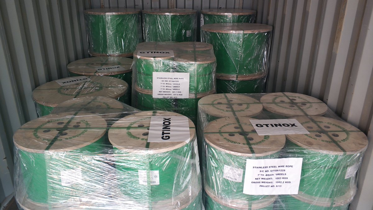 GTINOX2016's tweet photo. GTINOX™Stainless Cable  
Our first delivery in 2019 after Chinese new year holiday...looking for your inquiry and play orders. https://t.co/3M3Gwsya46